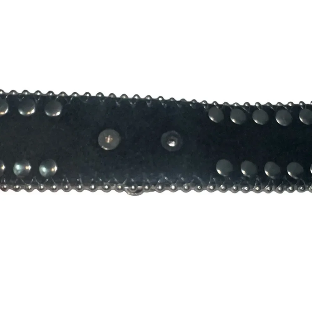 Blazin Roxx Black Studded Concho Belt Belt Women’s Medium Embellished Silver